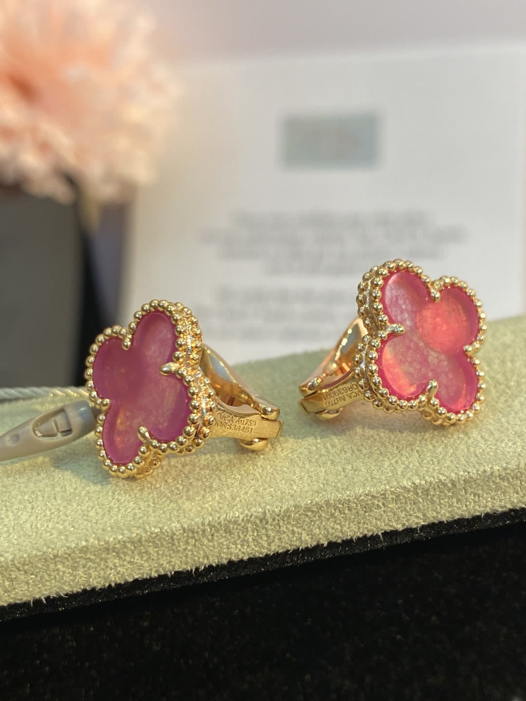 Van Cleef & Arpels Alhambra Pink Earrings